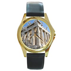 Parthenon Round Gold Metal Watches by trendistuff