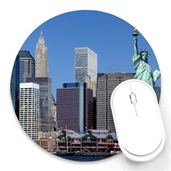 Ny Liberty 2 Round Mousepads by trendistuff