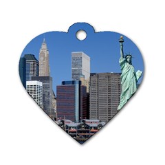 Ny Liberty 2 Dog Tag Heart (one Side) by trendistuff