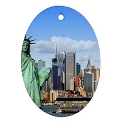 Ny Liberty 1 Ornament (oval)  by trendistuff