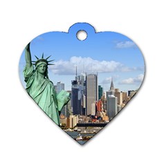 Ny Liberty 1 Dog Tag Heart (one Side) by trendistuff