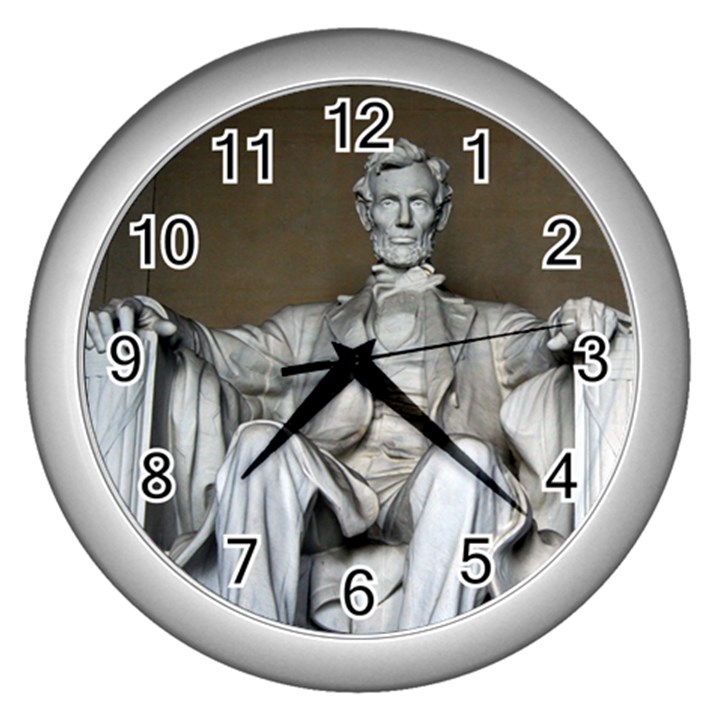 LINCOLN MEMORIAL Wall Clocks (Silver) 