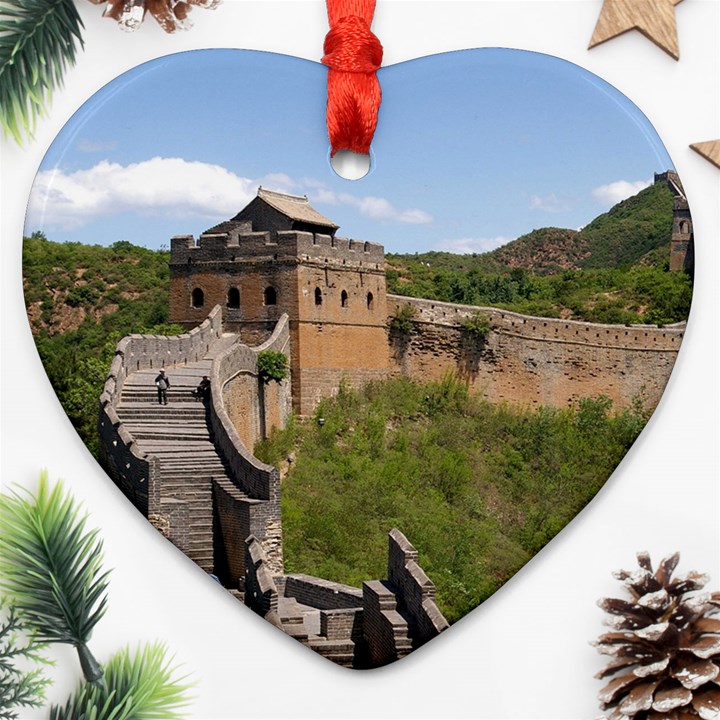 GREAT WALL OF CHINA 3 Heart Ornament (2 Sides)