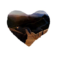 Great Wall Of China 2 Standard 16  Premium Heart Shape Cushions by trendistuff