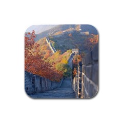 Great Wall Of China 1 Rubber Square Coaster (4 Pack)  by trendistuff