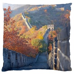 Great Wall Of China 1 Large Cushion Cases (one Side)  by trendistuff