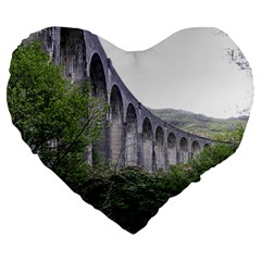 Glenfinnan Viaduct 2 Large 19  Premium Heart Shape Cushions