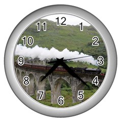 Glenfinnan Viaduct 1 Wall Clocks (silver)  by trendistuff