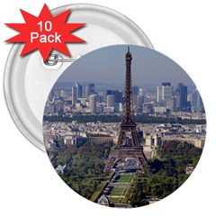 Eiffel Tower 2 3  Buttons (10 Pack) 