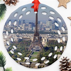 Eiffel Tower 2 Ornament (round Filigree)  by trendistuff