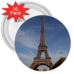 Eiffel Tower 3  Buttons (10 Pack)  by trendistuff