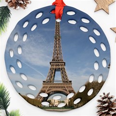 Eiffel Tower Ornament (round Filigree) 