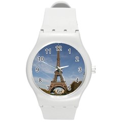 Eiffel Tower Round Plastic Sport Watch (m) by trendistuff