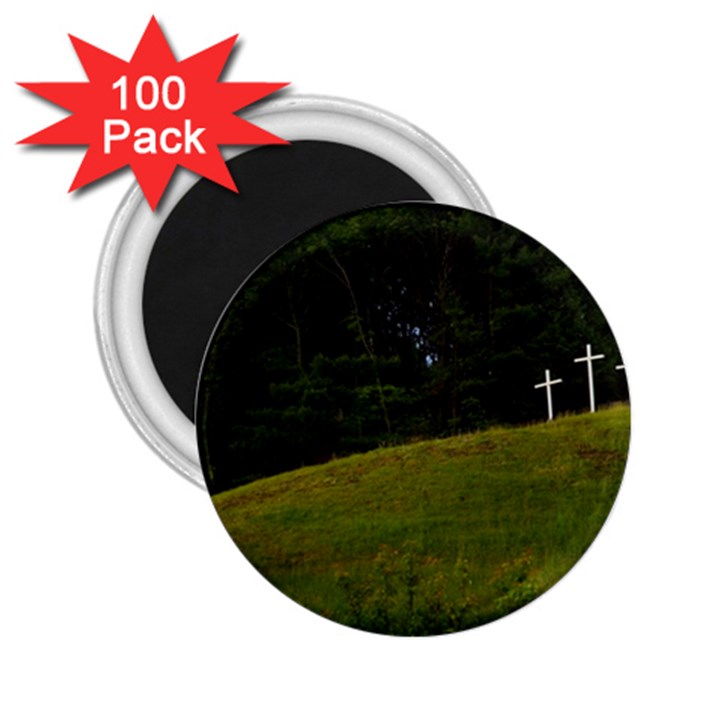 THREE CROSSES ON A HILL 2.25  Magnets (100 pack) 