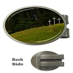 THREE CROSSES ON A HILL Money Clips (Oval) 