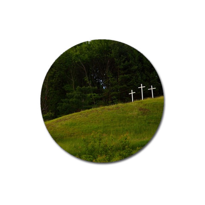 THREE CROSSES ON A HILL Magnet 3  (Round)