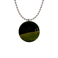 Three Crosses On A Hill Button Necklaces by trendistuff