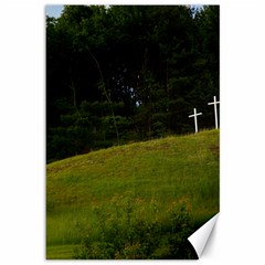 Three Crosses On A Hill Canvas 12  X 18  