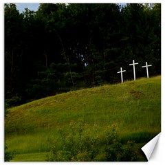 Three Crosses On A Hill Canvas 16  X 16   by trendistuff