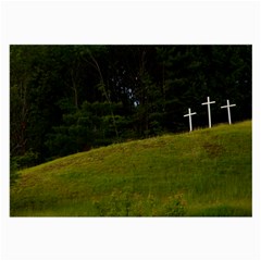 Three Crosses On A Hill Large Glasses Cloth (2-side) by trendistuff