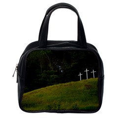 Three Crosses On A Hill Classic Handbags (one Side) by trendistuff