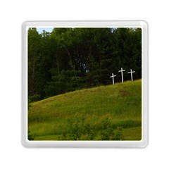 Three Crosses On A Hill Memory Card Reader (square) 