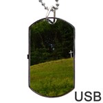 THREE CROSSES ON A HILL Dog Tag USB Flash (Two Sides)  Front