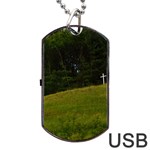 THREE CROSSES ON A HILL Dog Tag USB Flash (Two Sides)  Back