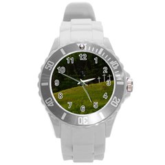 Three Crosses On A Hill Round Plastic Sport Watch (l)