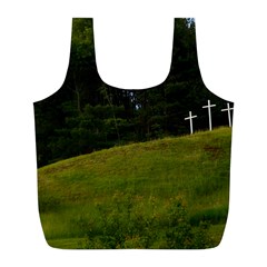 Three Crosses On A Hill Full Print Recycle Bags (l) 