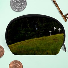 Three Crosses On A Hill Accessory Pouches (large) 