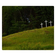 Three Crosses On A Hill Double Sided Flano Blanket (small) 