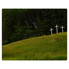 Three Crosses On A Hill Double Sided Flano Blanket (medium) 