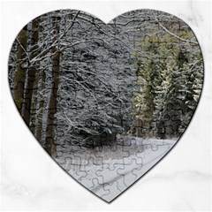 Snow On Road Jigsaw Puzzle (heart) by trendistuff