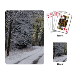 Snow On Road Playing Card by trendistuff