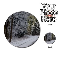 Snow On Road Multi-purpose Cards (round) 