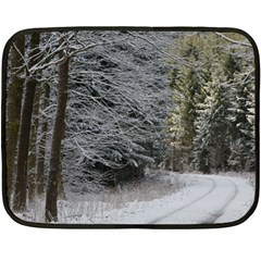 Snow On Road Double Sided Fleece Blanket (mini)  by trendistuff