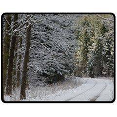 Snow On Road Fleece Blanket (medium) 