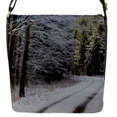 Snow On Road Flap Messenger Bag (s) by trendistuff