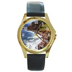 SCOTLAND CROVIE Round Gold Metal Watches