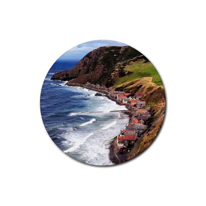 SCOTLAND CROVIE Rubber Coaster (Round) 