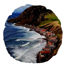 Scotland Crovie Large 18  Premium Round Cushions by trendistuff