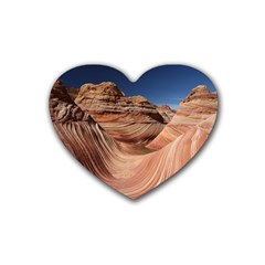 Petrified Sand Dunes Rubber Coaster (heart)  by trendistuff