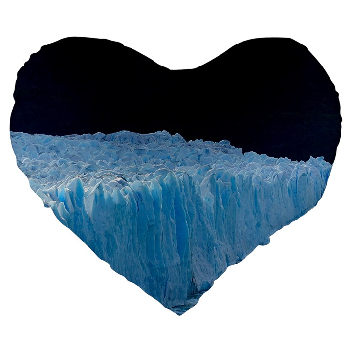 PERITO MORENO GLACIER Large 19  Premium Flano Heart Shape Cushions