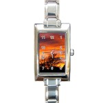 ORANGE SUNSET Rectangle Italian Charm Watches