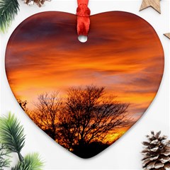 Orange Sunset Ornament (heart) 