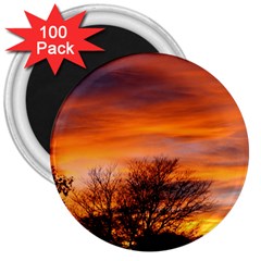 Orange Sunset 3  Magnets (100 Pack) by trendistuff