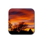 ORANGE SUNSET Rubber Coaster (Square) 