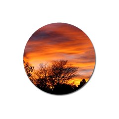 Orange Sunset Magnet 3  (round) by trendistuff