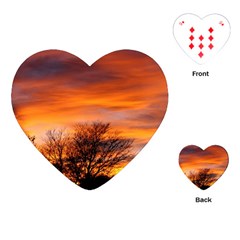 Orange Sunset Playing Cards (heart) 